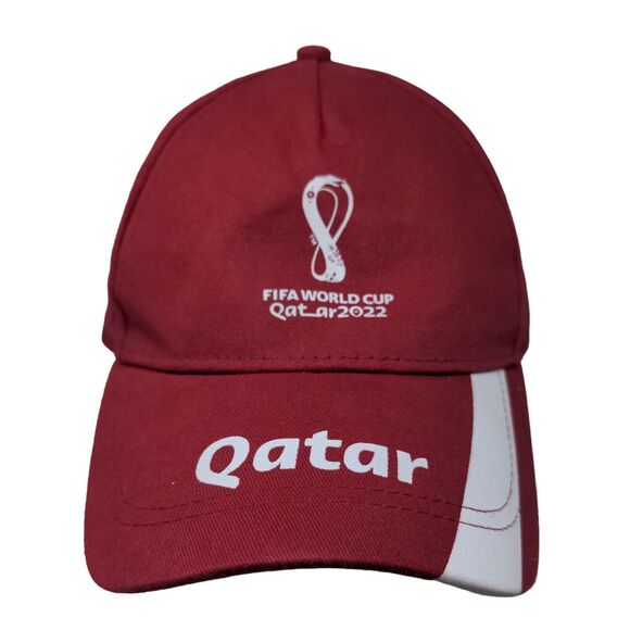 FIFA World Cup Qatar 2022 Snapback Hat Official Red Size 58CM Graphic Logo - Picture 1 of 8